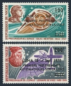 Niger C141-C142,MNH.Michel 267-268. Moon probe Luna 16.1970.Da Vinci,Newton.