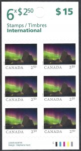 Canada #3078a $2.50 From Far and Wide (2018). Booklet pane of 6. MNH.