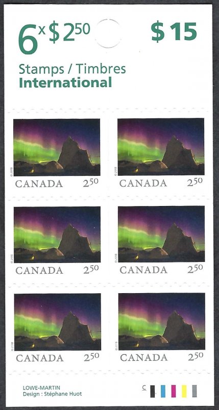 Canada #3078a $2.50 From Far and Wide (2018). Booklet pane of 6. MNH.