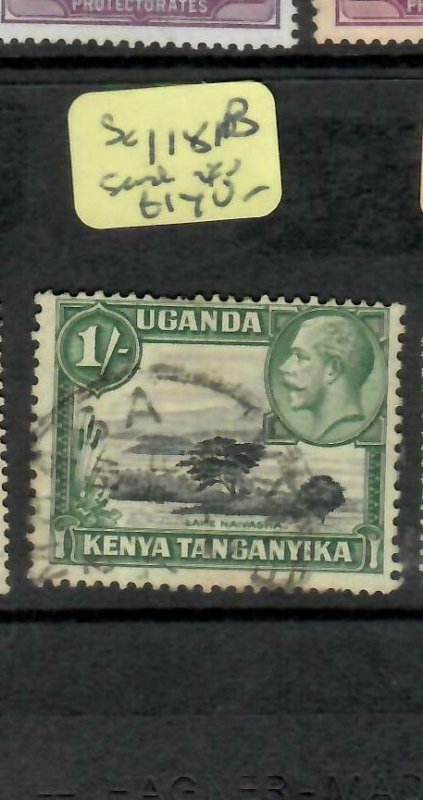 KENYA, UGANDA, TANGANYIKA   (P1205B)  KGV  1/- GOOD PERF SG 118B  VFU