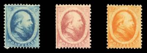 Netherlands #4-6 Cat$1,575, 1864 5c, 10c and 15c, 5c without gum, other two h...