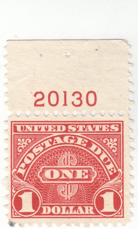 Scott # J77 - $1.00 Carmine- Postage Due- MNG - plate # single - SCV $32.50