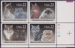 2375a Cats Plate Block MNH