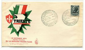 Trieste A FDC Venetia 1954 First Day Italian Amm not traveled