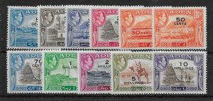 ADEN SG36/46 1951 CURRENCY CHANGE DEFINITIVE SET MTD MINT