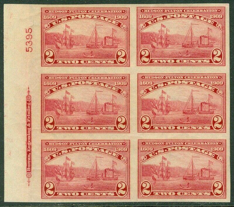 EDW1949SELL : USA 1909 Scott #373 P/B of 6 Mint OG. Natural gum creases Cat $375