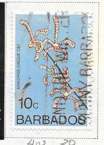 Barbados #402   10c  Flower   (U)  CV $0.30
