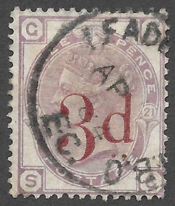 Doyle's_Stamps: Used 1883 3d Victorian Surcharge w/CDS Canx, Scott #94