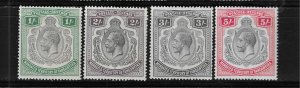 TANGANYIKA SCOTT #39-42 1927-31 GEORGE V HIGH VALUES - WMK 4- MINT LIGHT HINGED