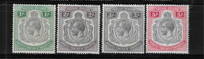 TANGANYIKA SCOTT #39-42 1927-31 GEORGE V HIGH VALUES - WMK 4- MINT LIGHT HINGED