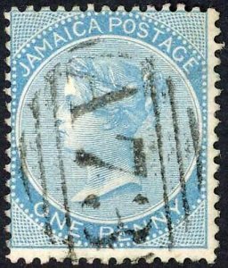 Jamaica SG1b 1d Blue Wmk Pineapple St Anns Bay A73 Pmk