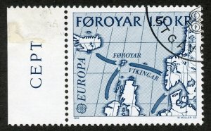 Faroe Islands Scott 81 ULH - EUROPA 1982 Viking Routes - SCV $0.45