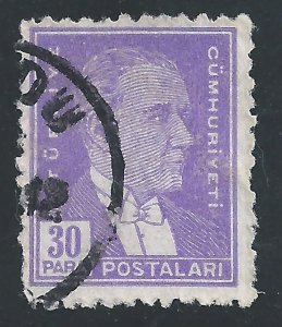 Turkey #739 30pa Mustafa Kemal Pasha