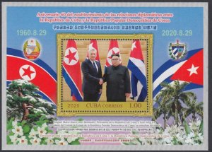 CUBA Sc# 6267a   NORTH KOREA  Kim   DIPLOMACY Souvenir Sheet  2020 MNH