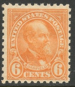 US Sc#587 1923-26 6c Garfield Rotary Prntg Perf. 10 OG Mint NH 