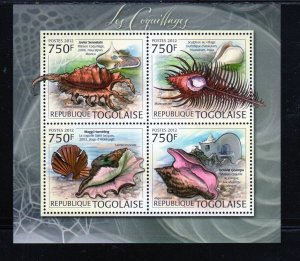 TOGO 2012 SEA SHELLS MINT VF NH O.G M/S (13TO)