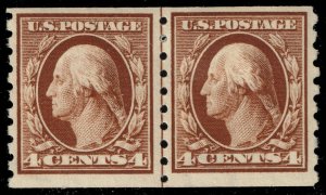 US #395 George Washington Guide Line Pair; Unused