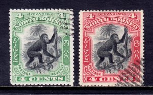 North Borneo - Scott #103-104 - Used - Pencil/rev. - SCV $2.50