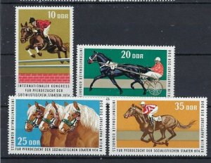 Germany DDR 1570-73 MNH 1974 Horse Racing