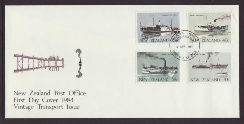 New Zealand  795-798 Steam Ships River Boats U/A FDC