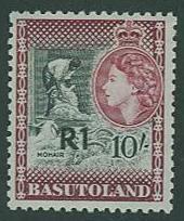 Basutoland SC# 71a QE II 10 Shillings Surcharged in Rands MH