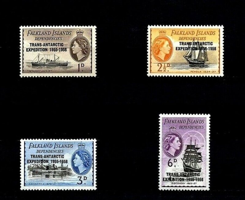 1959 FALKLAND ISLANDS DEP TRANS-ANTARCTIC EXPEDITION - MINT MNH SET