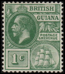 British Guiana 178 - Mint-H - 1c Ship / Seal of Colony (wmk 3) (1913) (cv $4.00)