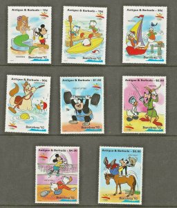 1992 WALT DISNEY ANTIGUA & BARBUDA-BARCELONA'92 OLYMPICS FULL SET OF 8 STAMPS