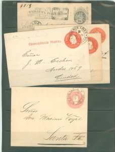 Argentina  1884-1899 4 covers/letter sheets & one posta card