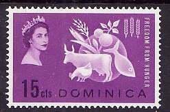 Dominica-Sc#181- id7-unused NH Omnibus QEII set-Freedom from hunger-