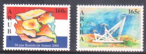 ARUBA - 2004 50th ANNIVERSARY OF STATUES OF KINGDOM OF NETHERLAND 2V MNH