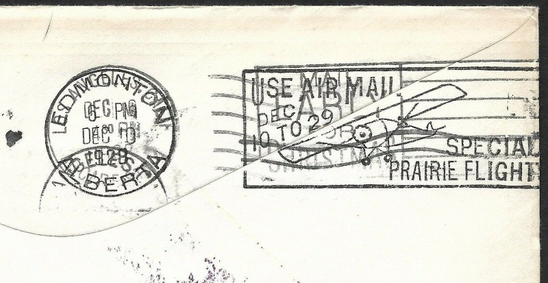 Doyle's_Stamps: Canadian Postal History: Winnipeg-Edmonton 1st Flight Cover