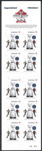 Canada #2598a P Grey Cup with Overprint (2012). Booklet of 10 stamps. MNH