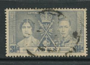 ADEN - Scott 15 - Coronation Issue - 1937- Used - Single 3.1/2a Stamp