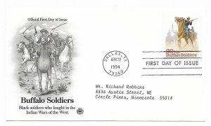 US 2818 29c Buffalo Soldiers on FDC PCS Cachet ECV $7.00