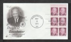 US 1395b Eisenhower Booklet 1972 Artcraft U/A FDC 