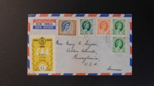 1959 Rhodesia and Nyasaland Airmail Cover to Kellers Church PA USA CAA