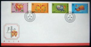 HONG KONG Sc#780-783 Year of the Ox (1997) FDC