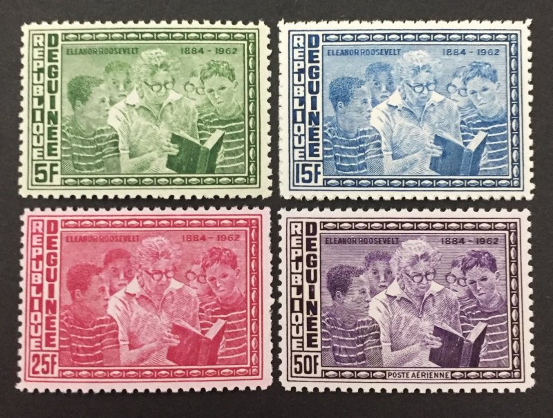 Guinea 1964 #336,338-9,C61, Eleanor Roosevelt, MNH