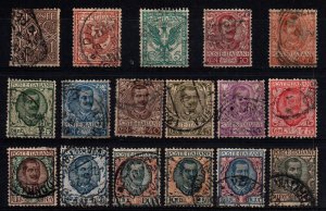 1901-1926 Complete Italy Floreale 17 stamp set with a stunning centering