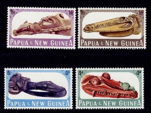 Papua New Guinea MNH 199-202 Wood Animal Carvings 1965