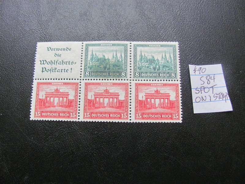 GERMANY 1930 MNH MI. S84 CASTLES FROM BOOKLETS  XF 90 EUROS (129) SEE MY STORE