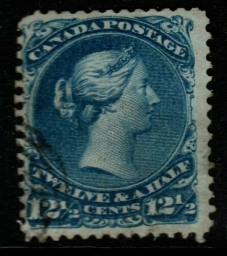 CANADA SG51 1868 12½c BRIGHT BLUE USED 