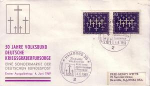 German FDC Sc.# 999 German War Graves L366