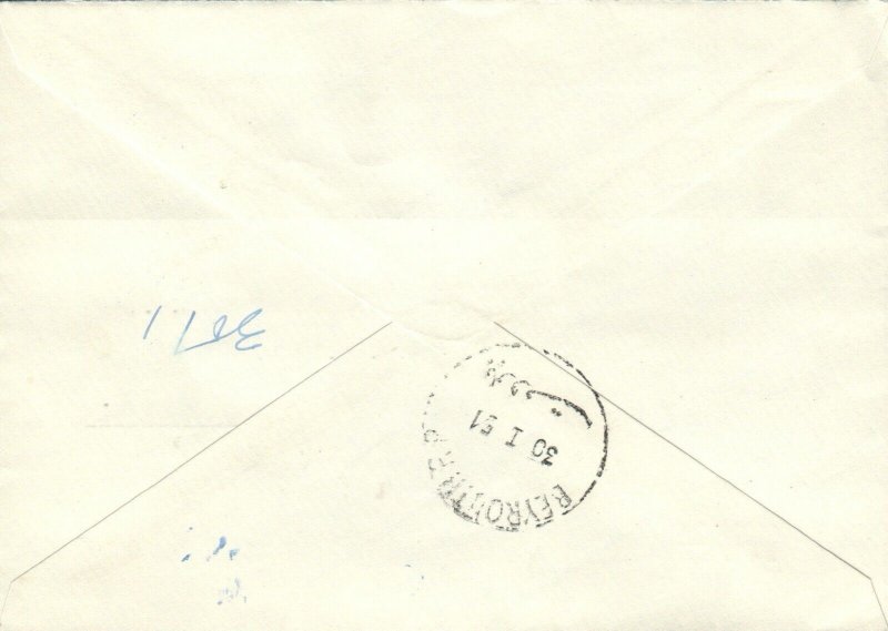 Lebanon Liban 1951 Registered cover W/SCARCE HEXAGON postmark of CHEKKA USINE