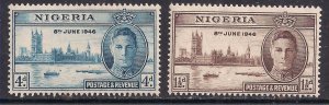 Nigeria 1946 KGV1 Set Victory MM SG 60 - 61 ( F1451 )