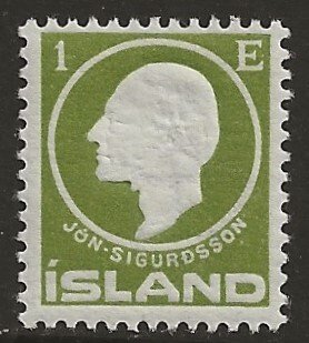 Iceland 96 1912  1 E  fine  mint nh