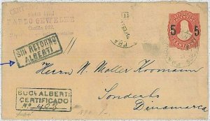 37355 - ARGENTINA - Postal History  STATIONERY COVER  to DENMARK missing stamps