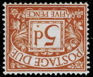 SG D7Wi, 5d brownish cinnamon, M MINT. Cat £20. WMK INVERTED.