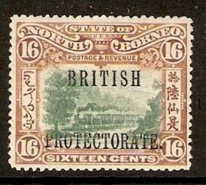 NORTH BORNEO SG136a 1902 16c GREEN & CHESTNUT MTD MINT